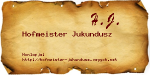 Hofmeister Jukundusz névjegykártya